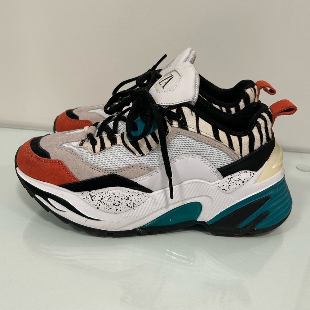 Zara Chunky Court Sneaker with Suede Detail - Picture 6 of 6